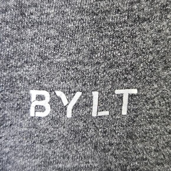 BYLT Mens L Premium Basic Drop Cut Lux Tee Long Sleeve Gray Athleisure Casual - Picture 4 of 10